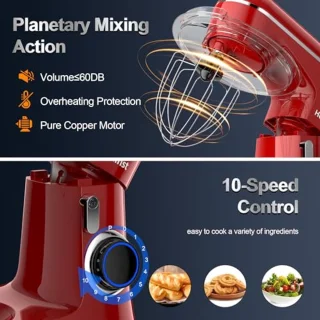 Elektrische Blender met 10 Snelheden en Kantelbare Kop - 3-in-1 Keukenmixer