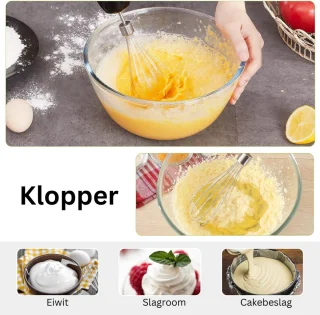 Staafmixer Set - Hakmolen - Groentesnijder - Soepmaker - Zwart en zilver
