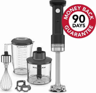 Kitchenaid staafmixer - Kitchenaid Go - Draagbare staafmixer met extra hakmolen en garde - met batterij - Zwart