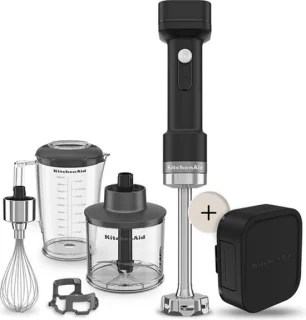 Kitchenaid staafmixer - Kitchenaid Go - Draagbare staafmixer met extra hakmolen en garde - met batterij - Zwart