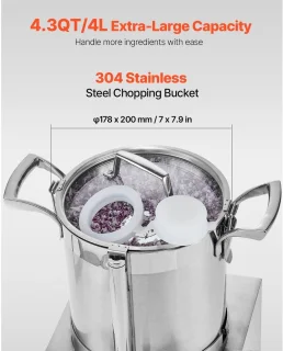 Blender – Foodprocessor – Groentesnijder – Hakmolen – Keukenmachine – 4L Inhoud – Roestvrijstalen S-messen – 550W Krachtige Motor