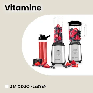 Multifunctionele 4-in-1 blender met 1050W, 1 liter kan en 2 sportflessen - Elektrische juicer, koffiemolen en smoothiemaker