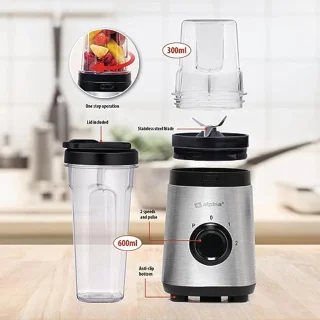 Krachtige Smoothie Maker met 300W Vermogen en 2 Snelheden - Inclusief 300ml en 600ml Bekers