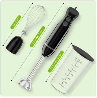 3-in-1 Elektrische Staafmixer met 1000W Motor en Maatbeker - Perfect voor Milkshakes en Puree