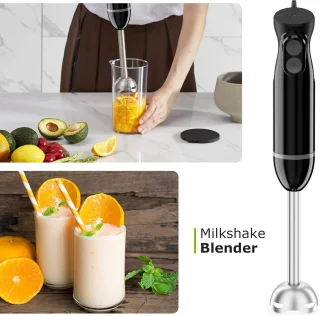 3-in-1 Elektrische Staafmixer met 1000W Motor en Maatbeker - Perfect voor Milkshakes en Puree