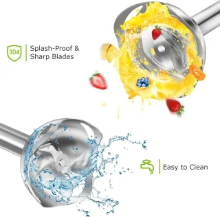 3-in-1 Elektrische Staafmixer met 1000W Motor en Maatbeker - Perfect voor Milkshakes en Puree