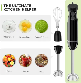 3-in-1 Elektrische Staafmixer met 1000W Motor en Maatbeker - Perfect voor Milkshakes en Puree