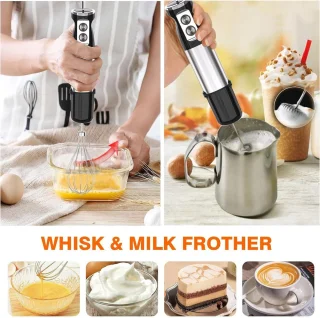 IBETTERTEC Staafmixer keukenmachine alles-in-één multifunctioneel Krachtige 1000W[RVS & Inclusief Accessoires] - Elektrische Staafmixer Set met Afneembare Mengvoet, Mixbeker en Meebeker
