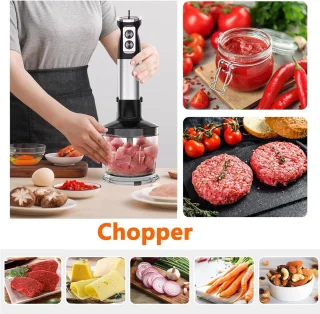 IBETTERTEC Staafmixer keukenmachine alles-in-één multifunctioneel Krachtige 1000W[RVS & Inclusief Accessoires] - Elektrische Staafmixer Set met Afneembare Mengvoet, Mixbeker en Meebeker