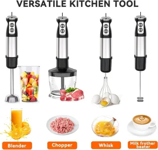 IBETTERTEC Staafmixer keukenmachine alles-in-één multifunctioneel Krachtige 1000W[RVS & Inclusief Accessoires] - Elektrische Staafmixer Set met Afneembare Mengvoet, Mixbeker en Meebeker