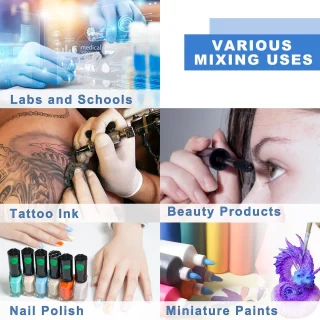 Mini Vortex Mixer met Touch-functie voor Laboratorium, Nagellak, Wimperlijm en Acrylverf - Stabiele Aluminium Gietijzeren Basis, 120 stuks 7/32 inch Mengballen
