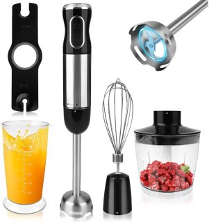 De Staafmixer Set - Hakmolen - Groentesnijder - Soepmaker - Zwart in één oogopslag