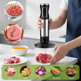Staafmixer Set - Hakmolen - Groentesnijder - Soepmaker - Zwart