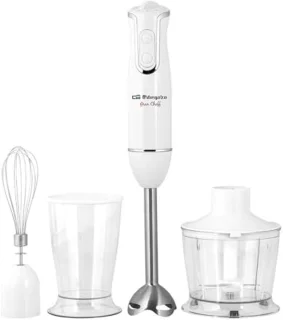 Staafmixer met hakmolen, garde en maatbeker - 800 watt, 2 snelheidsniveaus, RVS
