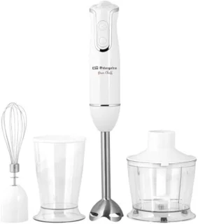 Staafmixer met hakmolen, garde en maatbeker - 800 watt, 2 snelheidsniveaus, RVS