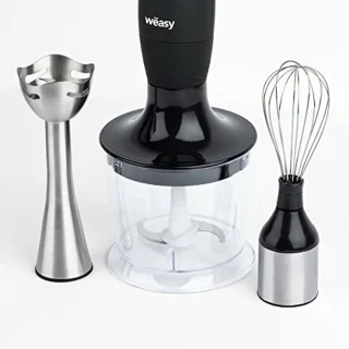 Multifunctionele Staafmixer 3-in-1 Met Roestvrijstalen Messen - Krachtige 200W Motor, 3 Turbo Functies, Ergonomisch Ontwerp, Inclusief Kom