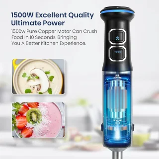 Krachtige 1500W Staafmixer met 21 Snelheden en Accessoires
