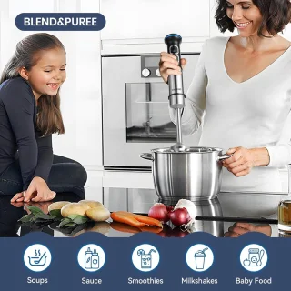 Krachtige 1500W Staafmixer met 21 Snelheden en Accessoires