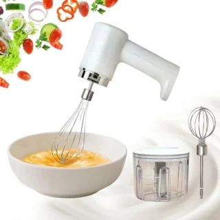 Draadloze 3-in-1 elektrische mixer met hakmolen en 3 snelheden