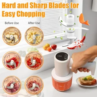 Draadloze 3-in-1 elektrische mixer met hakmolen en 3 snelheden