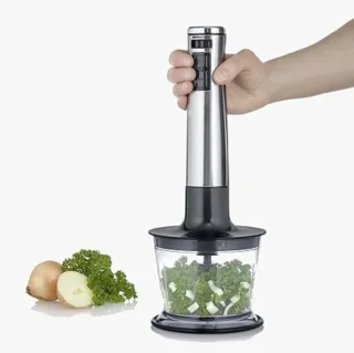 GTB® Staafmixer Set - Staafmixer Braun - Staafmixer met Hakmolen - Zwart en Zilver - 39cm x 6cm x 6cm