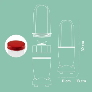 MMP® Mixer staafmixer - Mixer - Mixer handmixer - Wit and Rood - ‎34cm x 13cm x 13cm
