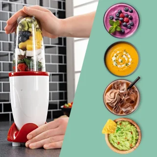 MMP® Mixer staafmixer - Mixer - Mixer handmixer - Wit and Rood - ‎34cm x 13cm x 13cm