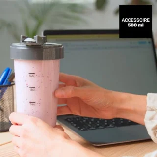 Krachtige Blender met 1500W en Draagbare Beker | 4 RVS Messen | Turbo Snelheid | Antislip Veiligheidssysteem