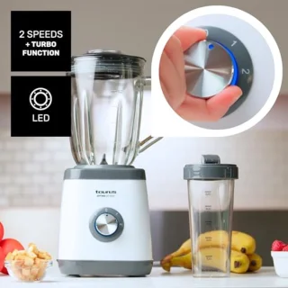 Krachtige Blender met 1500W en Draagbare Beker | 4 RVS Messen | Turbo Snelheid | Antislip Veiligheidssysteem