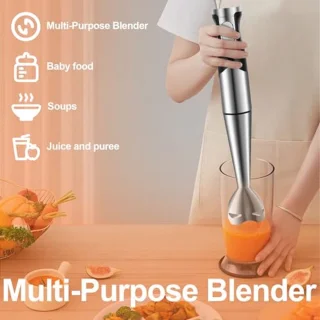 6-in-1 Staafmixer, Multifunctioneel, 1200 W, Instelbare Snelheid, RVS, Met Spatbescherming