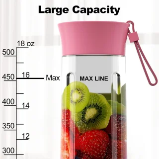 Draagbare Smoothie Mixer met 530 ml Inhoud en Oplaadbare Type C Technologie