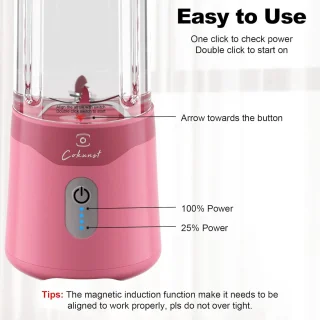 Draagbare Smoothie Mixer met 530 ml Inhoud en Oplaadbare Type C Technologie