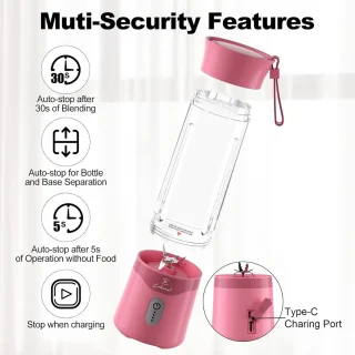 Draagbare Smoothie Mixer met 530 ml Inhoud en Oplaadbare Type C Technologie