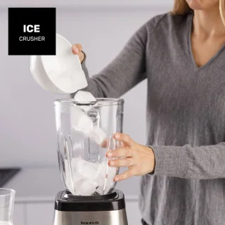 Hoge Vermogen Blender met 1300W, 1,5L Glazen Kom en Roestvrijstalen Messen - Ideaal voor IJs en Bevroren Voedsel