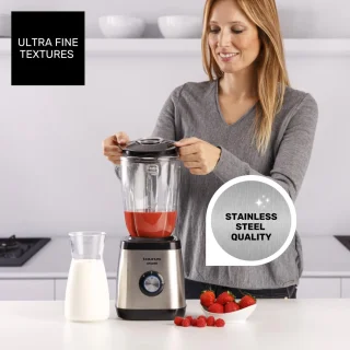 Hoge Vermogen Blender met 1300W, 1,5L Glazen Kom en Roestvrijstalen Messen - Ideaal voor IJs en Bevroren Voedsel