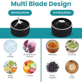 Krachtige Nutri Blender 400 Watt - Smoothie Maker & Mixer Grinder - Zwart & Zee Groen - 2 Potten & Sipper Cap