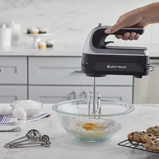 Handmixer met staafmixer en 6 snelheden - Ergonomische 250W handmixer met opbergkoffer