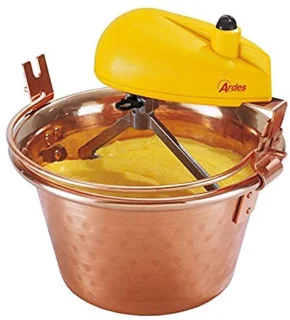 Koperen Pot 26 cm - Polenta Mixer en Jam Roerwerk met Elektromotor
