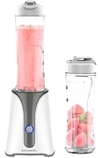 Mini blender 350 W voor smoothies en sauzen met 750 ml kan en 2 draagbare flessen