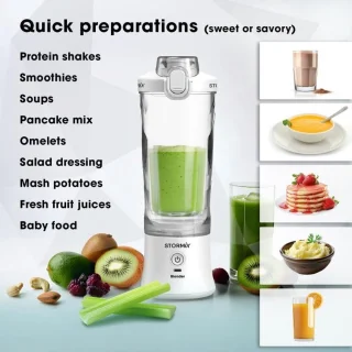 Draagbare Draadloze Blender met Roestvrij Stalen Messen - 150W, USB-C Oplaadbaar, 600ml - Perfect voor Smoothies, Shakes en IJs