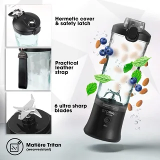 Draagbare Draadloze Blender met Roestvrij Stalen Messen - 150W, USB-C Oplaadbaar, 600ml - Perfect voor Smoothies, Shakes en IJs