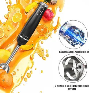 Bolture Staafmixer Set - Staafmixer Met Hakmolen - Hand Blender - Inclusief Gratis Extra’s - 1000 Watt