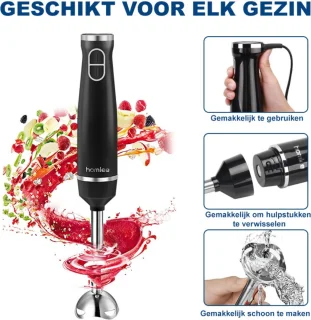Bolture Staafmixer Set - Staafmixer Met Hakmolen - Hand Blender - Inclusief Gratis Extra’s - 1000 Watt
