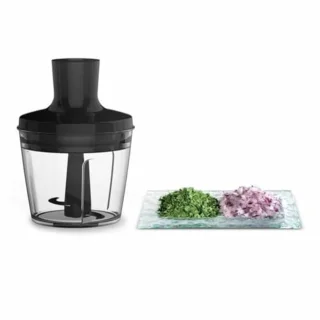 Stille Handmixer 600W met Snelheidsregelaar, Turbo-functie, Roestvrijstalen Mixvoet en Mini-Hakmolen