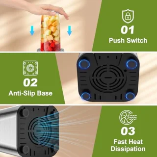 Mini Smoothie Maker - 850W Elektrische Blender met Schenkdeksel