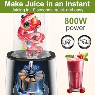 Mini Smoothie Maker - 850W Elektrische Blender met Schenkdeksel