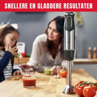 GTB® Staafmixer Set - Staafmixer Braun - Staafmixer met Hakmolen - Zwart - 40cm x 7cm x 7cm