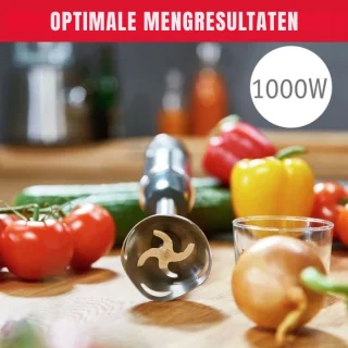 GTB® Staafmixer Set - Staafmixer Braun - Staafmixer met Hakmolen - Zwart - 40cm x 7cm x 7cm