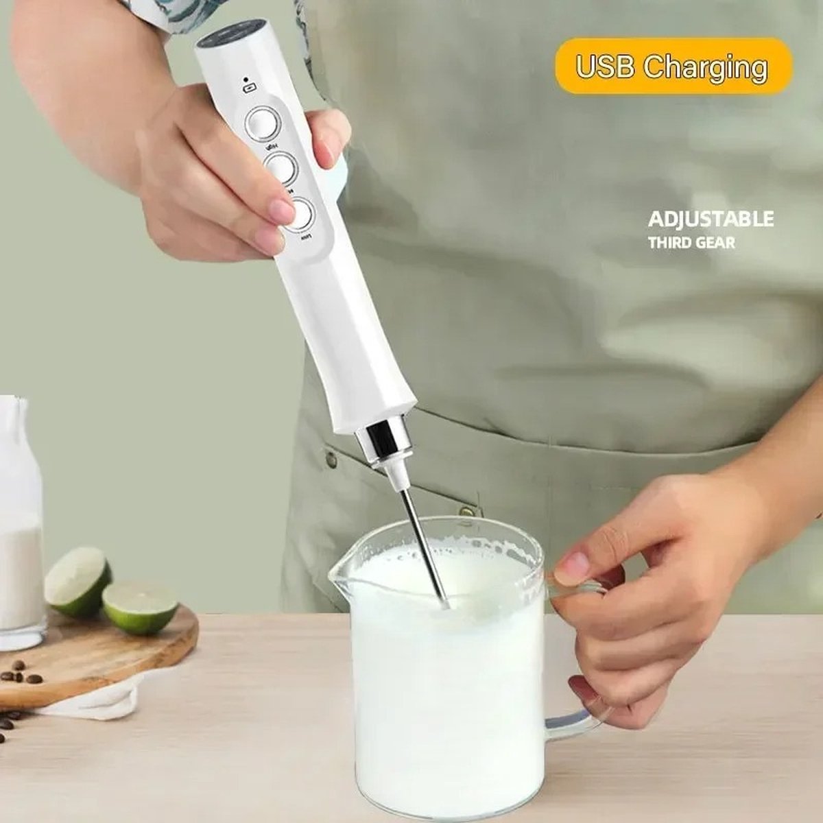 3 in 1 draadloze staafmixer wit USB