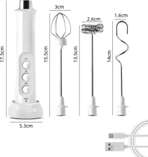3 in 1 draadloze staafmixer wit USB